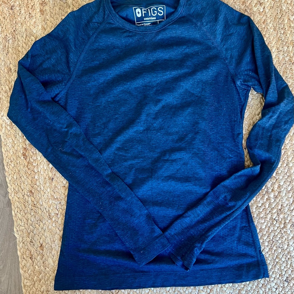 Figs Navy Blue Long Sleeve Top